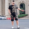 thumbnail image 5 of Conjunto deportivo básico esencial para hombre, camiseta, chándal, sudadera de verano, top estético, ropa holgada para hombre, conjuntos de pantalones cortos elásticos S, 5 of 5