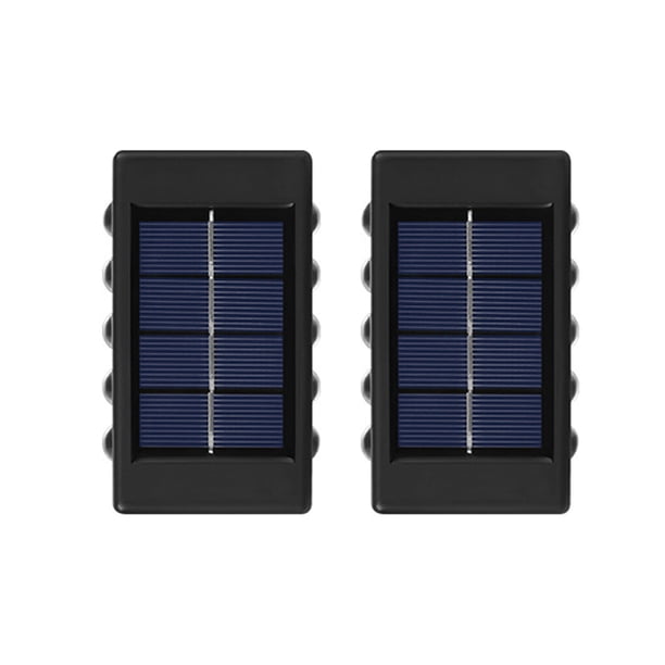 Bearachild 2 piezas Patio trasero luz Solar valla lámpara de pared paisaje detección automática luces de cubierta accesorios de iluminación al Iluminación y accesorios 10LED blanco