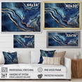 thumbnail image 5 of Designart "Abstract Illusion Blue and Gold Marble III" Oversized Abstract Framed Wall Art - Modern Blue Abstract Marble Entryway Framed Wall Art, 5 of 7