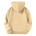 thumbnail image 5 of uublik Girls Hooded Sweatshirt Graphic Cute Preppy Hoodie Sweatshirt Pullover Top Size 5T-15 Beige, 5 of 5