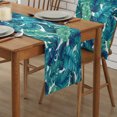 thumbnail image 2 of Table Runner Dresser Scarves 72 Inch Long, Green Teal Palm Banana Leaves Linen Dining Table Runners Watercolor Tropical Plants Tabletop Scarf for Wedding Holiday Party Kitchen, 2 of 7