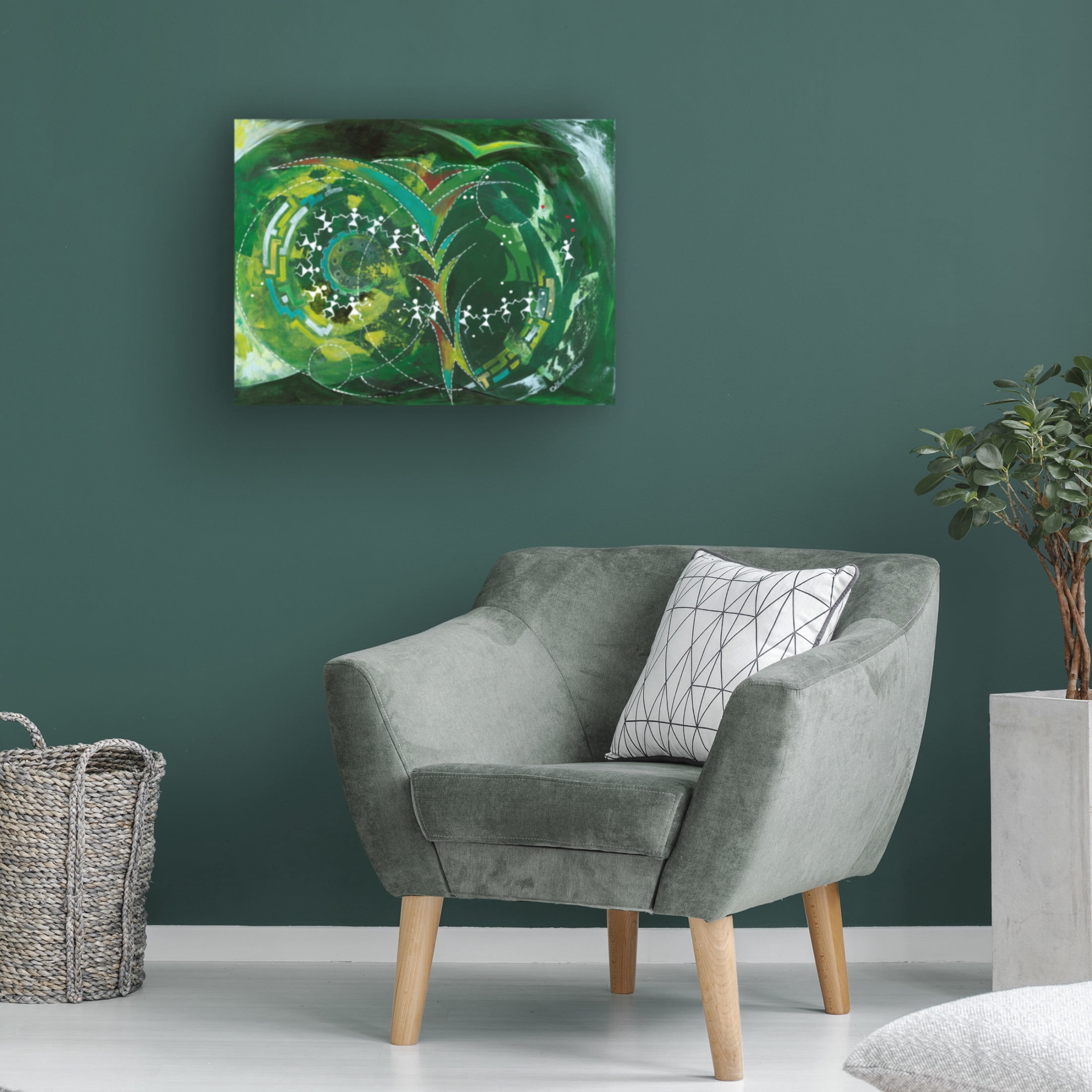 Canvas Wall Art - Medha Karandikar 'Village Dance' Wall Art for Living Room, Bedroom, or Office Décor by Trademark Fine Art - 47 x 35 Inches