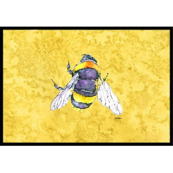 24 x 36 in. Bee On Yellow Indoor Or Outdoor Doormat