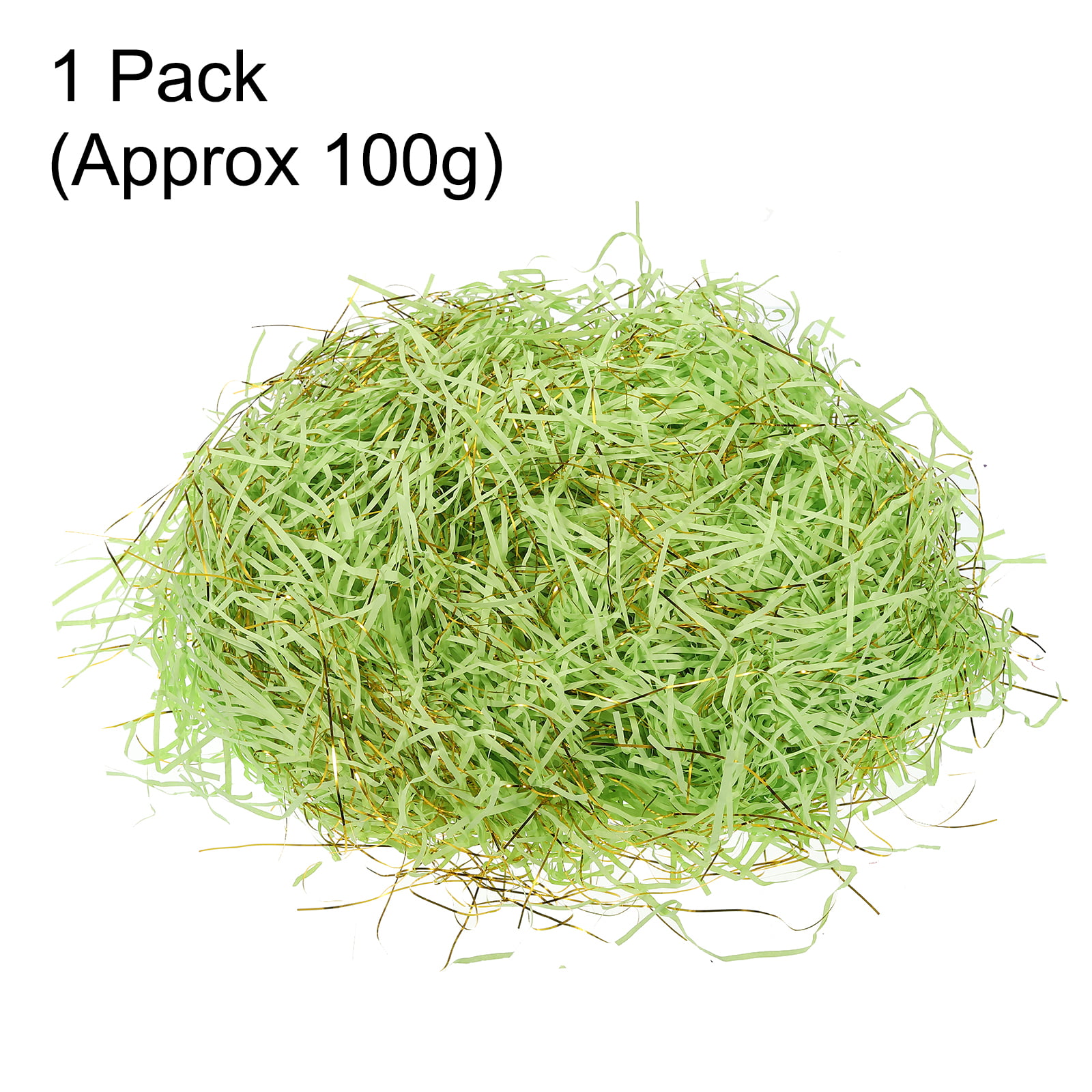 Basket Grass Craft Shredded Paper Light Green,Gold Tone (1Pack Approx 100g)  