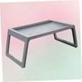 thumbnail image 4 of OULII Table de Service pour Déjeuner Pliable, Bureau d'Ordinateur Portable, Table, Plastique PP, Gris, 1 Ensemble, Rentrée Scolaire, 4 of 8