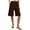 Brown A1, variant on Women Solid Summer Straight Leg Pocket Half Shorts Pants with Slit