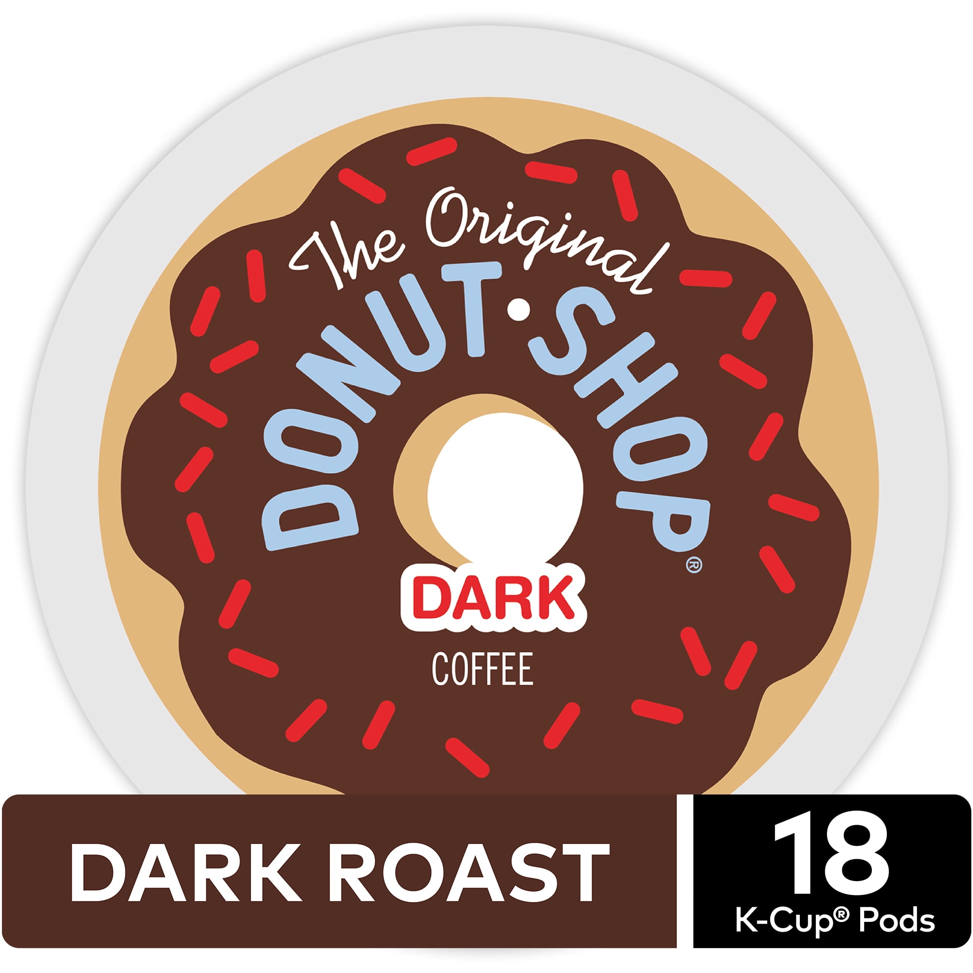 The Original Donut Shop Dark, Coffee Keurig K-Cup Pods, Dark Roast, 18 Count