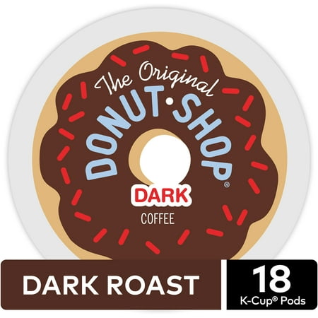 The Original Donut Shop Dark K-Cup Coffee Pods, Dark Roast, 18 Count for Keurig