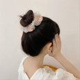 thumbnail image 5 of 2 gomas para el pelo con flores de tul bordadas, lazo para el pelo vintage para niñas y mujeres (rosa, azul), 5 of 5
