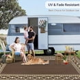 thumbnail image 6 of Memoryfield 9' x 12' Outdoor Rug Waterproof, Reversible Plastic Straw Patio Mat, Portable Rug for Deck, RV, Camping & Balcony, Brown/Coffee, 6 of 8
