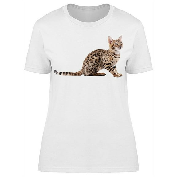 Tail Side View Bengal Kitten T-Shirt Women -Image by Shutterstock, Female Large