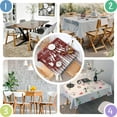 thumbnail image 4 of Red Christmas Pattern Square Tablecloth,Waterproof Square Table Cover,Wipeable Spillproof Washable Table Cover for Home Kitchen Party Decor 42"X42"(107x107cm), 4 of 6