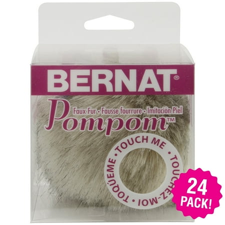 Bernat Faux Fur Pompom 1 Count - Grey Linx, Multipack of 24