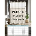 thumbnail image 6 of No Hook Cloth Fabric Shower Curtain with Snap in Liner, Beige Letter Waterproof Shower Curtains Set with See Through Top Window, Modern Minimalist White Text Striped Bath Curtains Shower 60"x72", 6 of 6