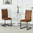 thumbnail image 3 of Retro - style Suede - like Tech Fabric Dining Chairs, Sturdy Metal Legs for Intimate Dining Spaces.Ergonomic Arc Backrest + Reinforced Metal Frame.Set Of 2., 3 of 9