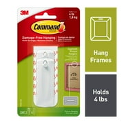 Command Sawtooth Picture Hanger Value Pack, White, Large, 2 Hangers, 4 Strips/Pack