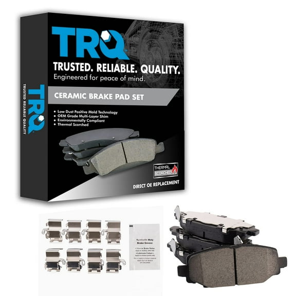 TRQ Rear Ceramic Brake Pad Set for Jeep Wrangler BFA14299 Fits select: 2018-2019 JEEP WRANGLER UNLIMITED