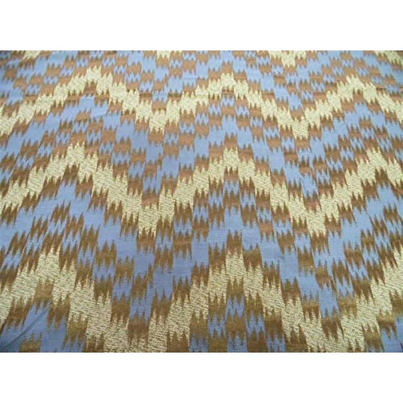 Yard Fabric Robert Allen Beacon Hill Bienville Teak Silk Ikat Chevron Drapery HH48