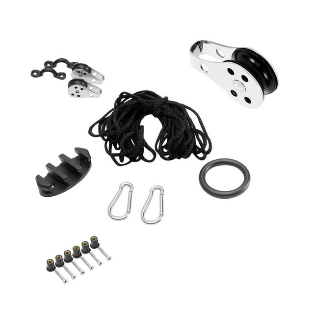16 unids / set, kayak marino, canoa, barco inflable, kit de ancla, polea, almohadilla de cala, de cuerda , accesorios de aparejo shamjiam Kit de carrito de kayak