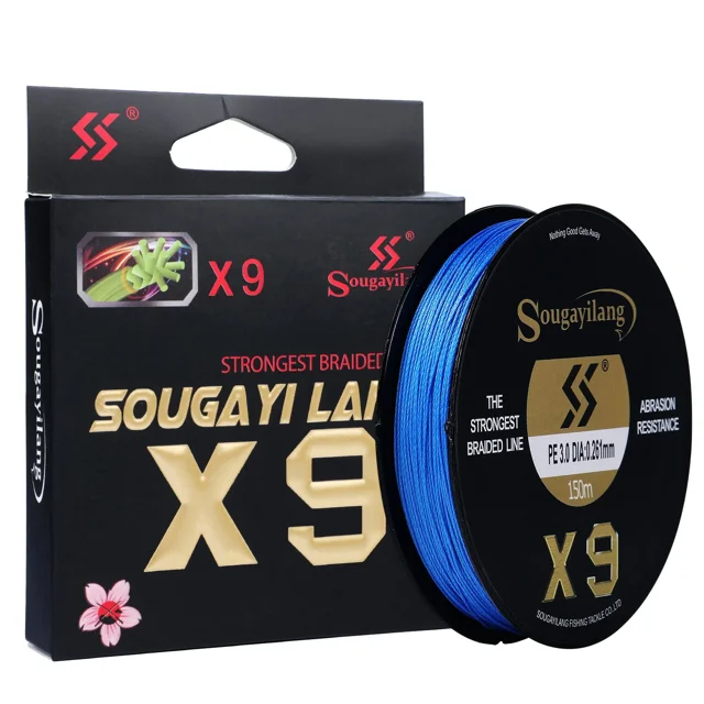 New X9 150M 350M 550M PE Fishing Line 9 Strand Reverse Spiral Tech Multifilament Strong Carp Fishing Line 17-97LB Blue 150m 0.405mm 97LB