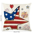 thumbnail image 2 of Patriotic Throw Pillow Covers, 4th of July Linen Pillow Case for Independence Day, Memorial Day, Veteran's Day, USA, American Summer Outdoor Red White Blue Decorations (18x18Inch), 2 of 6