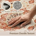 thumbnail image 6 of ODIKA 2'x3' Washable Accent Rug Orange Fall Vintage Boho Farmhouse Terracotta Floral Medallion with Distressed for Bedroom, Nursery, RV, Pet Friendly, Bedside Mat, 6 of 7