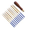 thumbnail image 4 of Needle File, 10 Shapes Convenient Grip Alloy File Set Wood Round Handle Secure Connection  for Polishing Grinding for Glass, 4 of 7