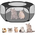 thumbnail image 1 of Parque de juegos plegable para mascotas, parque de juegos para cachorros, tienda de campa?a para perros de interior y exterior, resistente al agua y transpirable, para gatos, conejos, hámsteres, chinchillas, erizo (negro) LingWen 8390612713323, 1 of 1