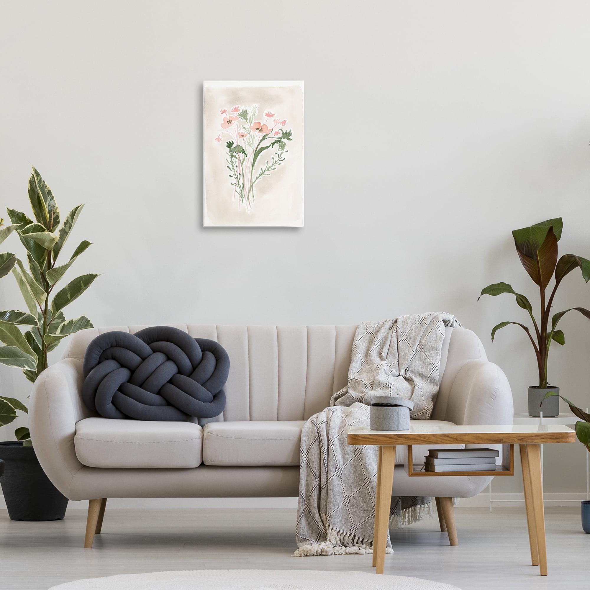 Stupell Industries Soft Organic Florals Botanical & Floral Painting Gallery Wrapped Canvas Art Print Wall Art, 16 x 24