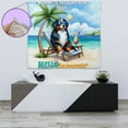 thumbnail image 4 of Bernese Mountain Dog Hello Summer Beach Theme with Sunglasses and Tropical Cocktail Tapestry Berner Lover Gifts Wall Hanging Backdrop Home Decor - 00009, 4 of 5