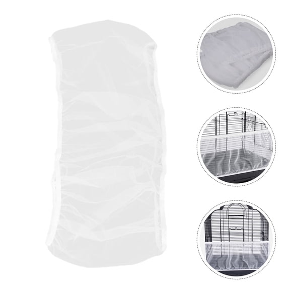 ibasenice White Nylon Mesh Bird Cage Cover Screen with Breathable Soft Net for Parakeet and Small Bird Cage Protection
