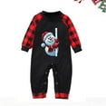 thumbnail image 2 of Odeerbi Christmas Pajamas for Family Holiday Plaid Long Sleeve Family Christmas Pajamas Matching Sets Infant Casual Print Loungewear Parent-child Set Two-Piece Sleepwear Xmas PJs Set Black, 2 of 6