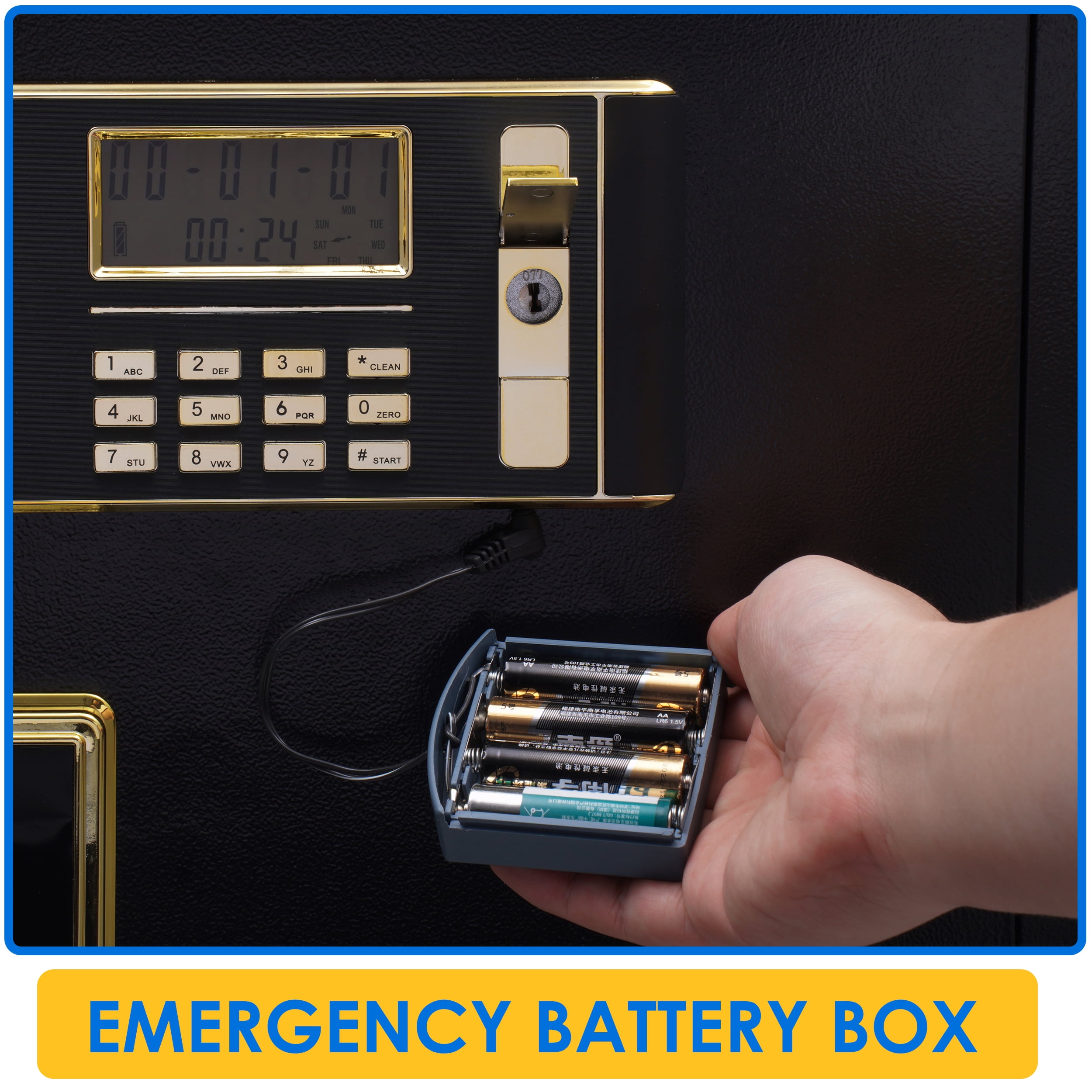 SRWTRCHRY 5.0 Cubic Home Safes,with Interior Safe Lock Box, Fire-Resistant and Water-Resistant Safe Bag, Dual Key System Safety Box with Code, Wall-Mount Large Safes, Floor Safes