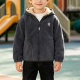 thumbnail image 6 of Cethrio Boys Hooded Fleece Jacket, Full Zip Warm Embroidery Lightweight Fall Winter Outerwear Size 3-4 Years Dark Gray, 6 of 8