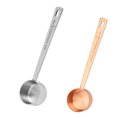 thumbnail image 1 of Cuchara medidora de café de acero inoxidable de 2 piezas, cuchara para café, cuchara para café 1 cucharada, cuchara para café con mango largo adecuada para café en polvo y preparación de café (2, 1 of 5