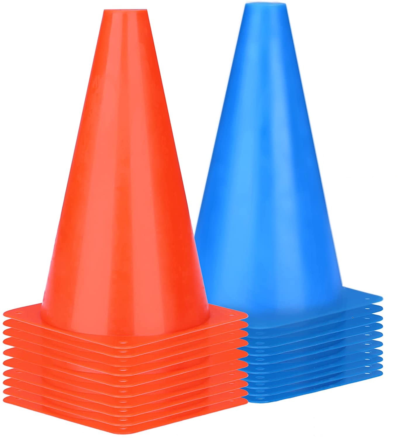 6 Assorted Color 9" Cones Train Like a Champion Soccer Football Agility Traffic 