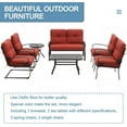 thumbnail image 6 of SOLAURA 7-Piece Patio Furniture Outdoor Metal Conversation Set (2 Spring Chairs, 2 Patio Chairs, Loveseat with Coffee Table and Side Table) - Red, 6 of 7