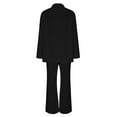 thumbnail image 6 of WRKEKC 2 Piece Sets for Women, Casual Outfits for Women, Ladies' Casual Solid Color Long Sleeve Lapel Loose Button-Up Blouse with Pocket and Wide Leg Long Pant Set Suit, 6 of 7