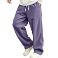 thumbnail image 4 of SAWOBUUN Men's Wide Leg Corduroy Pants Elastic Waist Loose Fit Trousers Soft Straight Leg Casual Slacks for Fall Winter, 4 of 7