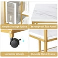 thumbnail image 6 of SOGES 3-Tier Storage Cart with Wheels, Mobile 3 Shelves End Table, Rolling kitchen Cart with Storage Shelves, Gold Side Table Organizer Shelf for Living Room, 6 of 7