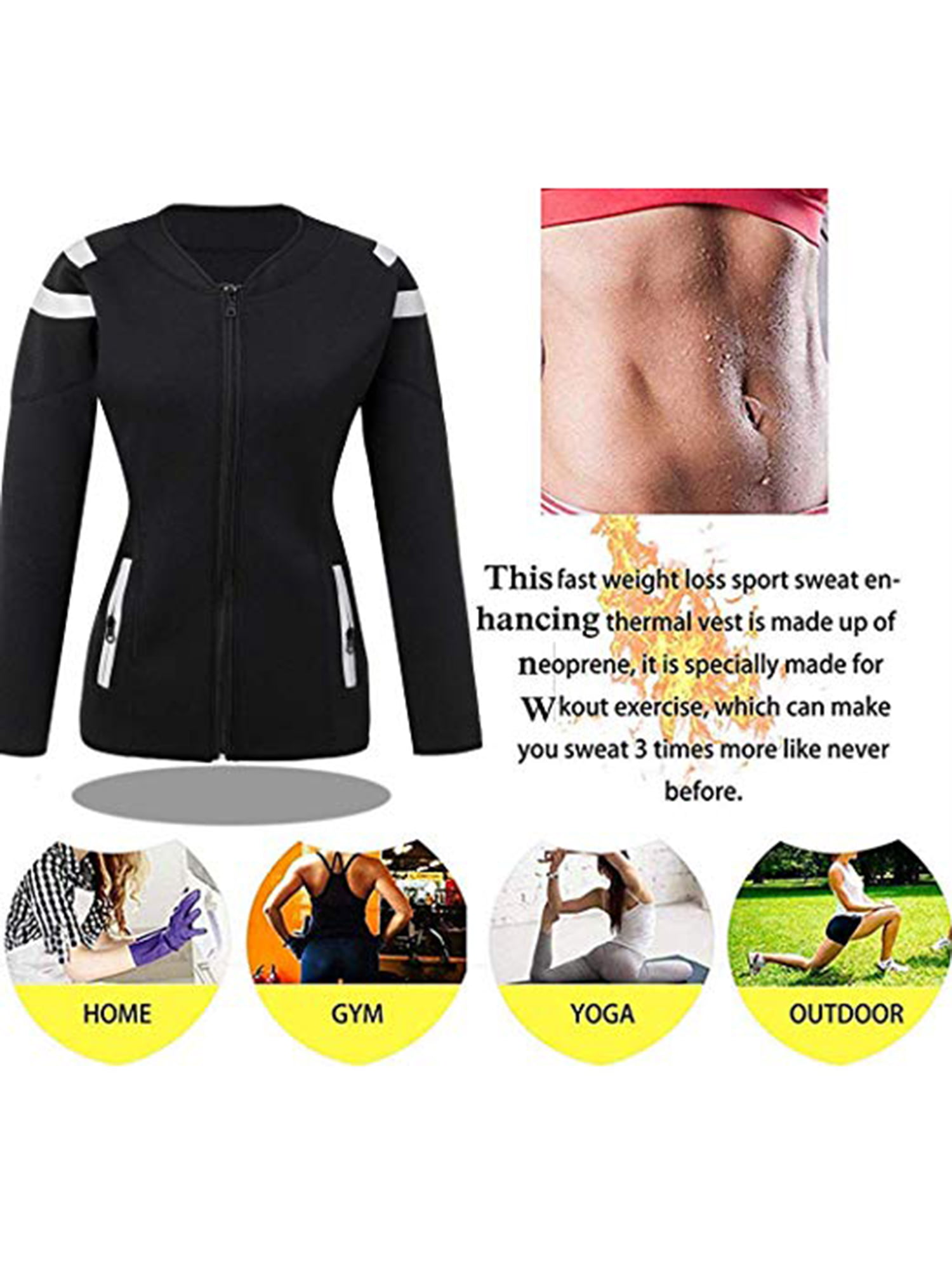 Femmes Minceur Sauna Sweat Suits Fat Burning Tops Taille Trainer Thermo  Legging Body Shaper Veste Shapewear-yvan