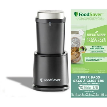 FoodSaver Handheld Food Preservation Vacuum Sealer with Reuseable Gallon Zipper Bags Solution Value Bundle