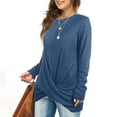 thumbnail image 6 of Drses Women's Long Sleeve Tunic Tops Casual Crewneck T-Shirts Front Twist Top Tee Blouse For Leggings Tunic Tops For Leggings For Women, 6 of 8