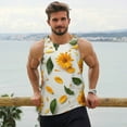 thumbnail image 6 of Logiee Sunny Yellow SunFlower Print Men's Workout Tank Top,Quick Dry Workout Tank Top,Gym Muscle Tee,Fitness Bodybuilding Sleeveless T Shirt-X-Large, 6 of 7