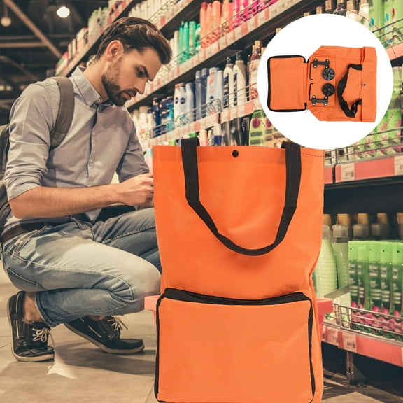 FONDOTIN Trolley Cart with Wheels Collapsible Large Capacity for Hiking Activities 1Set