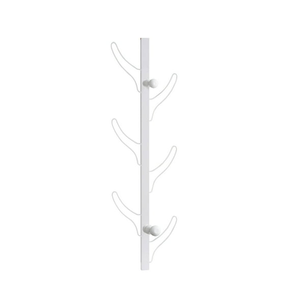 Newboti Furniture Vertical Eight Hook Coat Rack Wall Mount - White 46886