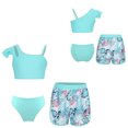 thumbnail image 1 of TTAO 3Pcs Girls Tank Tops with Shorts Swim Bottoms Tropical Print Tankini Bathing Suit UPF 50+ Swimsuit Light Green 14, 1 of 6