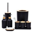 thumbnail image 6 of Fiocias 9Pcs Bathroom Accessories Set Qtip Holder Toilet Brush and Holder Soap Dispenser Black, 6 of 9