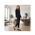 thumbnail image 6 of BLISSFUL STEP Women's Mental Buckle Slip on Block Heels Pumps Black (Size 6), 6 of 8