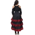 thumbnail image 4 of Pirate Cosplay, Pirate Costume, Pirate Outfit, Pirate Costume Women Outfit With Renaissance Pirate Shirt Skirt Corset Waist Belt Womens Halloween Pirate Costumes-Long Skirt+Top+Waist Waist, Black L, 4 of 5